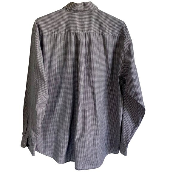 Van Heusen Wrinkle-Free Long Sleeve Button Down Shirt Black White Men's Large - Picture 5 of 7